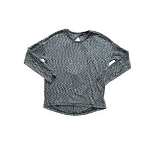 LULULEMON Get Set Long Sleeve Top Shirt‎ Womens Size ~8 Gray Open Back Space Dye